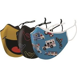 Two-Layer Reusable Kids Face Mask with Adjustable Earloop (3-Pack) - Case of 4 (12 total)