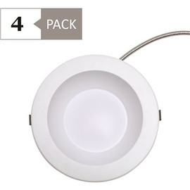 8 in. Selectable CCT Canless Integrated LED Retrofit White Recessed Light with Selectable Lumen CEC Compliant (4-Pack)