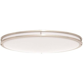 PRIVATE BRAND UNBRANDED 32 in. Oval Brushed Nickel Integrated LED Ceiling Flush Mount