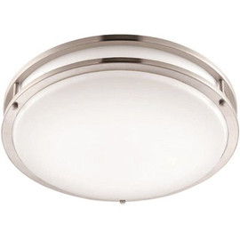 PRIVATE BRAND UNBRANDED 12 in. Brushed Nickel Selectable LED CCT Round Flush Mount Light