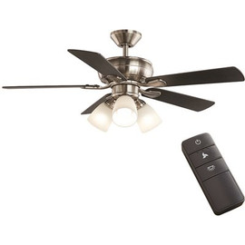 Hampton Bay Riley 44 in. LED Brushed Nickel Ceiling Fan with Light Kit