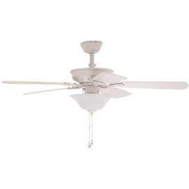 Hampton Bay Wellston II 44 in. LED Matte White Ceiling Fan with Light Kit