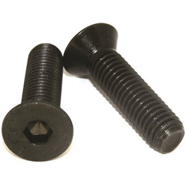 1/4-20 x 1/2 in. Black Internal Hex Flat Head Socket Cap Screw (100 per Pack)
