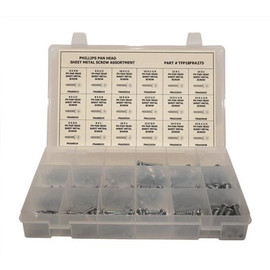 Zinc Plated Phillips Pan Head Sheet Metal Screw Assortment in Plastic Tray (275-Pieces)