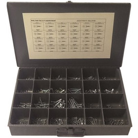 Phillips Pan Head Self-Drilling Screw Kit Zinc Plated Assortment in Metal Tray (600-Pieces) Phillips Pan Head Self-Drilling Screw Kit Zinc Plated Assortment in Metal Tray (600-Pieces)