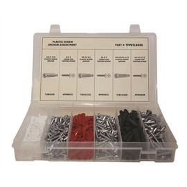 Conical Plastic Anchors with Screws Assortment in Plastic Tray (450 pcs)
