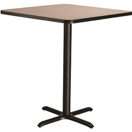 National Public Seating 36 in. Square Composite Wood Cafe Table, 30 in. Height, Grey Nebula Laminate Top and Black X-Base