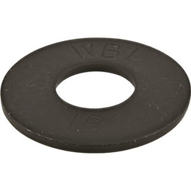 3/8 in. Black Exterior Flat Washers (50-Pack)