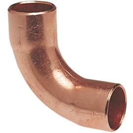 NIBCO 3/8 in. Copper Pressure Cup x Cup 90 Degree Long Radius Elbow Fitting