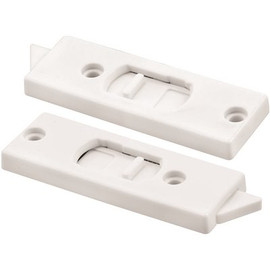 Prime-Line 3-3/8 in. White Plastic Window Lock with Spring-Loaded Tilt Latch