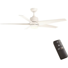 Hampton Bay Mena 54 in. White Color Changing Integrated LED Indoor/Outdoor Matte White Ceiling Fan with Light and Remote