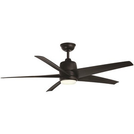 Hampton Bay Mena 54 in. White Color Changing Integrated LED Indoor/Outdoor Matte Black Ceiling Fan with Light and Remote