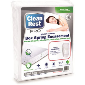 CLEAN REST PRO Box Spring Encasement, Hotel King, 36 x 80 Block Allergens and Bed Bugs, Zip-N-Click (Case of 3)