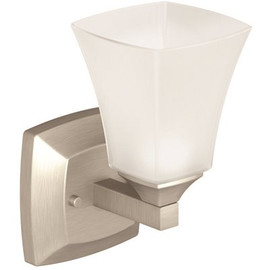 MOEN Voss 5.31 in. W x 9.5 in. H 1-Light Brushed Nickel Sconce