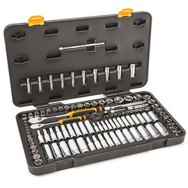 1/4 in. and 3/8 in. Drive 6-Point Standard & Deep SAE/Metric 90-Tooth Ratchet and Socket Mechanics Tool Set (106-Piece)