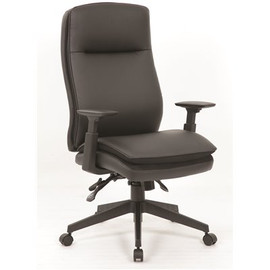 BOSS Office Products BOSS Office Black High Back Caresoft Upholstery Ergonomic Executive Chair Adjustable Arms