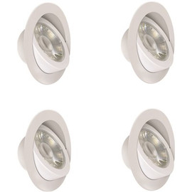 4 in. 50-Watt Equivalent Selectable CCT CEC Trim Canless Integrated LED White Adjustable Angle Recessed Light (4-Pack)