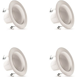 4 in. 75W Equivalent Color Selectable CCT High Output CEC White Trim Integrated LED Retrofit Recessed Downlight (4-Pack)