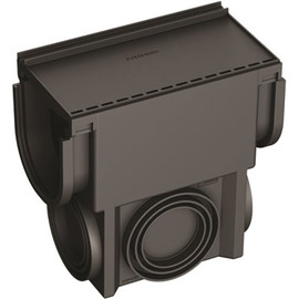 Deep Series Invisible Edge Black Drainage Pit and Catch Basin for 5.4 in. Modular Trench and Channel Drain Systems