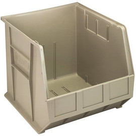 QUANTUM STORAGE SYSTEMS Ultra-Series 14-Gal. Stack and Hang Storage Tote in Stone (3-Pack)