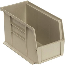 QUANTUM STORAGE SYSTEMS Ultra 1.3-Gal. Hang Storage Tote and Stack in Stone (12-Pack)