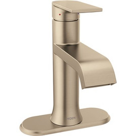 MOEN Genta LX Single-Handle Single Hole Bathroom Faucet with Drain Assembly in Brushed Nickel