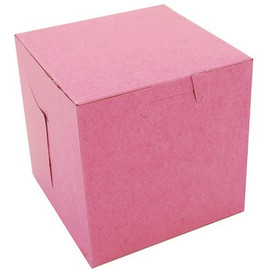 Southern Champion Tray Pink Non-Window Bakery Box w/Tuck-in Lid 4 x 4 x 4" (200 per case)