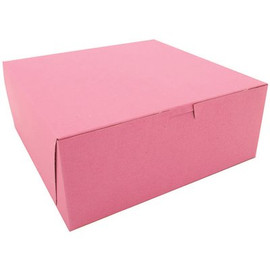 Southern Champion Tray Pink Non-Window Bakery Box 10 x 10 x 4" (100 per case)