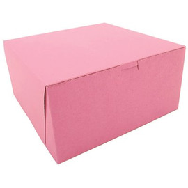 Southern Champion Tray Pink Non-Window Bakery Box 10 x 10 x 5" (100 per case)