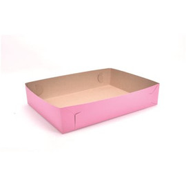 Southern Champion Tray Pink Non-Window Bakery 2-Piece Box/1-Piece Tray 19-1/2 x 14 x 4" (100 per case)