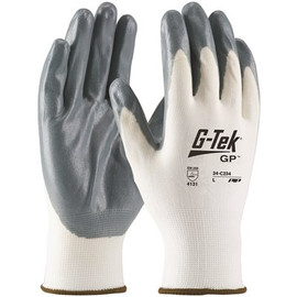 G-TEK X-Large Seamless Knit Nylon Glove with Nitrile Coated Foam Grip Economy Grade