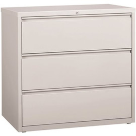 Hirsh 42 in. W Light Gray 3-Drawer Lateral File Cabinet