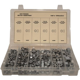 Grade 2 Finished Hex Nut (Fine Thread) Zinc Plated Assortment (315-Pieces) Grade 2 Finished Hex Nut (Fine Thread) Zinc Plated Assortment (315-Pieces)