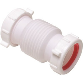 Oatey 1-1/2 in. x 1-1/2 in. Form-N-Fit White Plastic Double Slip-Joint Coupling