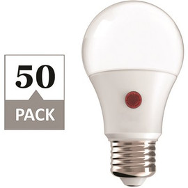 Simply Conserve 60-Watt Equivalent A19 Dusk-to-Dawn LED Light Bulb, 2700K Soft White, 50-pack