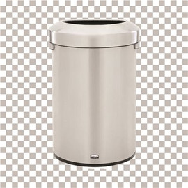 Rubbermaid Commercial Products Refine 21 Gal. Half Round Stainless Steel Trash Can