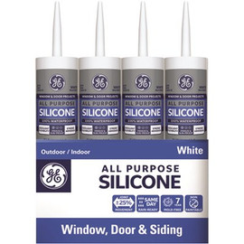 GE 10.1 oz. White Silicone 1-All-Purpose Caulk (Case of 12)