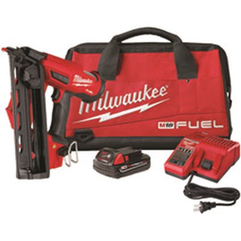 M18 FUEL 18-Volt Lithium-Ion Brushless Cordless Gen II 16-Gauge Angled Finish Nailer Kit with 2.0Ah Battery and Charger