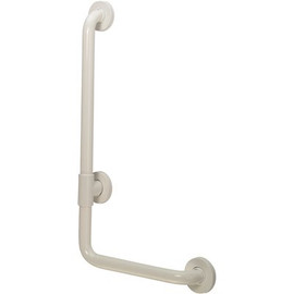 Ponte Giulio USA 18 in. Contractor Antimicrobial Vinyl Coated L-Shape Grab Bar Right Orientation in White