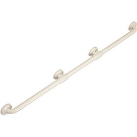 Ponte Giulio USA 36 in. Antimicrobial Vinyl Coated Grab Bar with Two Reinforced Flanges in white