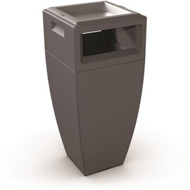 Mayne 24 Gal. Kobi Outdoor Waste Bin with Ash Tray Graphite Grey Commercial Trash Can