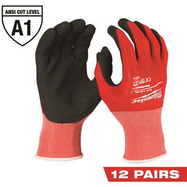 Milwaukee Large Red Nitrile Level 1 Cut Resistant Dipped Work Gloves