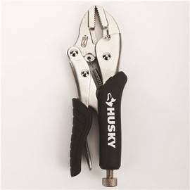 Husky 7 in. Straight Jaw Locking Pliers with Rubber Grip