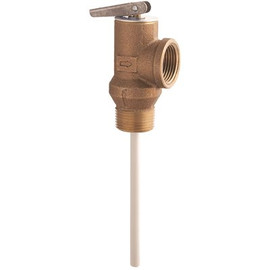 Watts 100XL-8-150210 3/4 in. Brass 150 psi 210 Deg.F Self Closing Temperature and Pressure Relief Valve