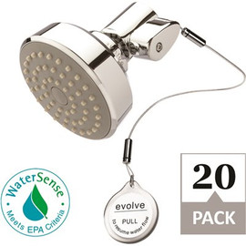 1-Spray Patterns with 1.75 GPM 3.25 in. Wall Mount Massage Fixed Shower Head with Thermostatic Valve in Chrome (20-Pack)