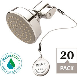 1-Spray Patterns with 2.0 GPM 3.25 in. Wall Mount Massage Fixed Shower Head with Thermostatic Valve in Chrome (20-Pack)