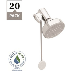 1-Spray Patterns with 1.5 GPM 3.25 in. Wall Mount Massage Fixed Shower Head with Thermostatic Valve in Chrome (20-Pack)