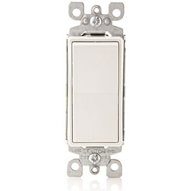 Leviton Decora 15 Amp Single Pole AC Quiet Rocker Light Switch, White