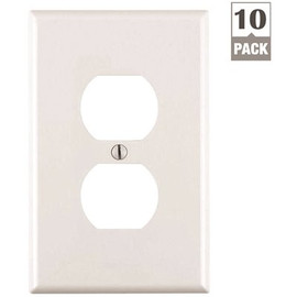 Leviton 1-Gang White Midway Duplex Outlet Nylon Wall Plate