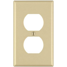 Leviton 1-Gang Ivory Duplex Outlet Wall Plate